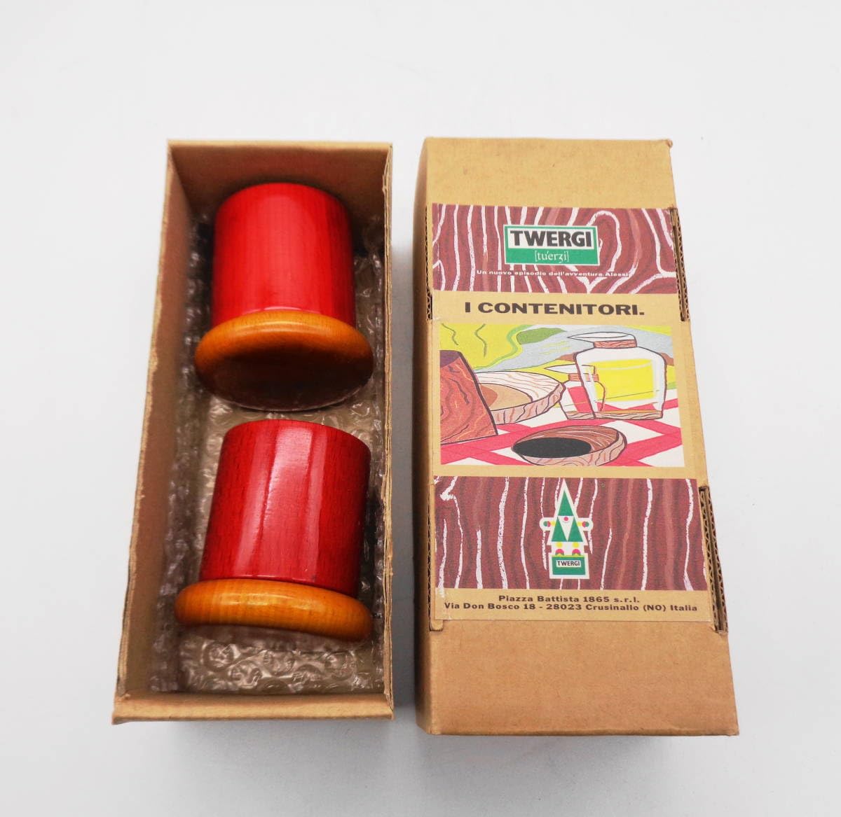 Alessi Twergiシリーズ〗木製エッグカップ①エットーレ・ソットサス